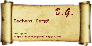 Dechant Gergő névjegykártya
